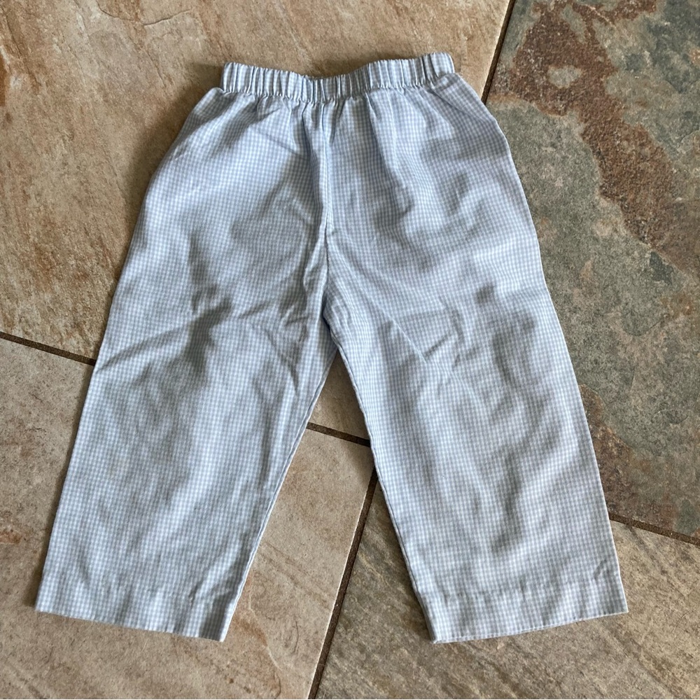 Shrimp and Grits blue and white gingham pants size 18 months Preowned GUC